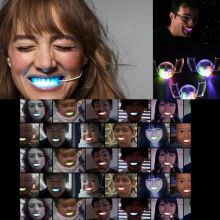 万圣节牙套爆款发光假牙TPR软胶B站同款闪光LED整蛊玩具新奇搞怪