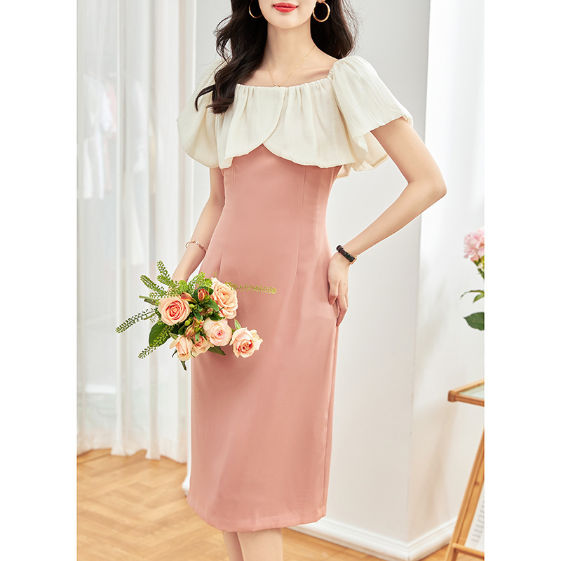Đầm suông nữ midi mùa hè tay ngắn — 2311902 - Màu sắc chi tiết 2