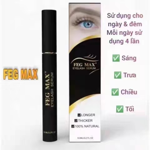 Feg Max Eyelash Essence for Lengthening, Thickening, and Curling, Specially Designed for Cross-Border Use, Eyelash Care Solution 6ml
