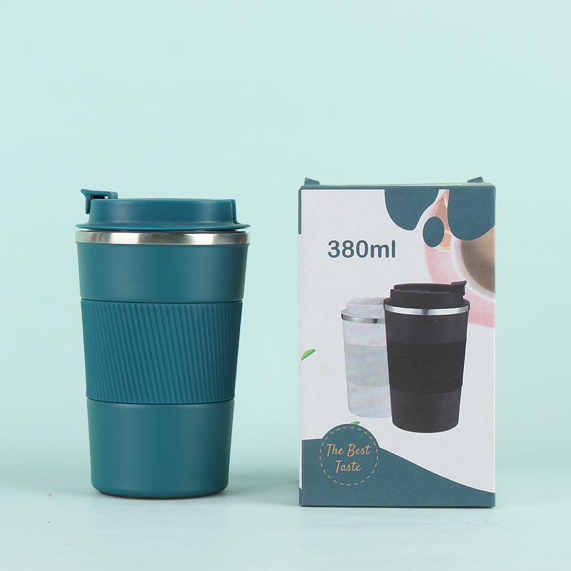 Nueva taza de vacío de acero inoxidable taza de agua de negocios taza de café de tres generaciones taza de coche con tapa de silicona taza portátil