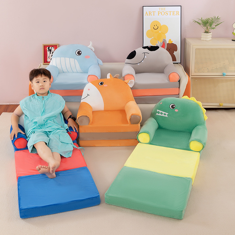 Sofá plegable infantil alargado asiento infantil taburetes de lana sofá desmontable al por mayor