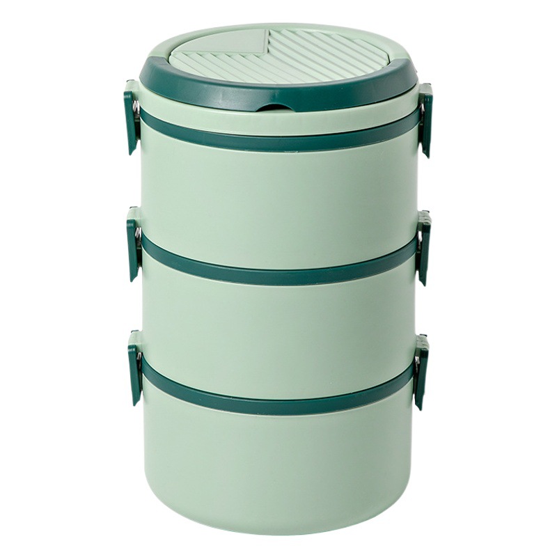 Suministro de fábrica caja de almuerzo de plástico de tres capas horno de microondas de grado alimenticio caja de almuerzo de calefacción trabajador de oficina estudiante caja de almuerzo