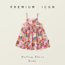 杰拉童装女童吊带裙2025春夏新款儿童甜美风纯棉碎花连衣裙跨境1