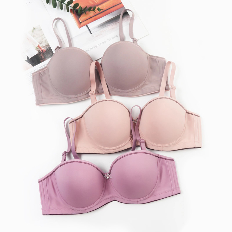 Bra de la mujer con un anillo de acero para la parte superior de la ropa interior sin marcas se puede quitar correa de hombro bra de copa B