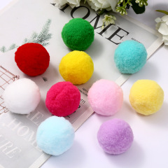 Cross-border DIY high-elasticity fluffy ball mixed color polyester small plush balls clothing accessories colorful handmade toys plush balls wholesale