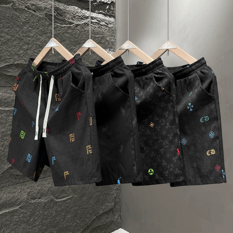 Men's Summer Beach Shorts Cross-Border Trade Casual Running Sports Shorts Men's 5-Point Straight Pants Trendy