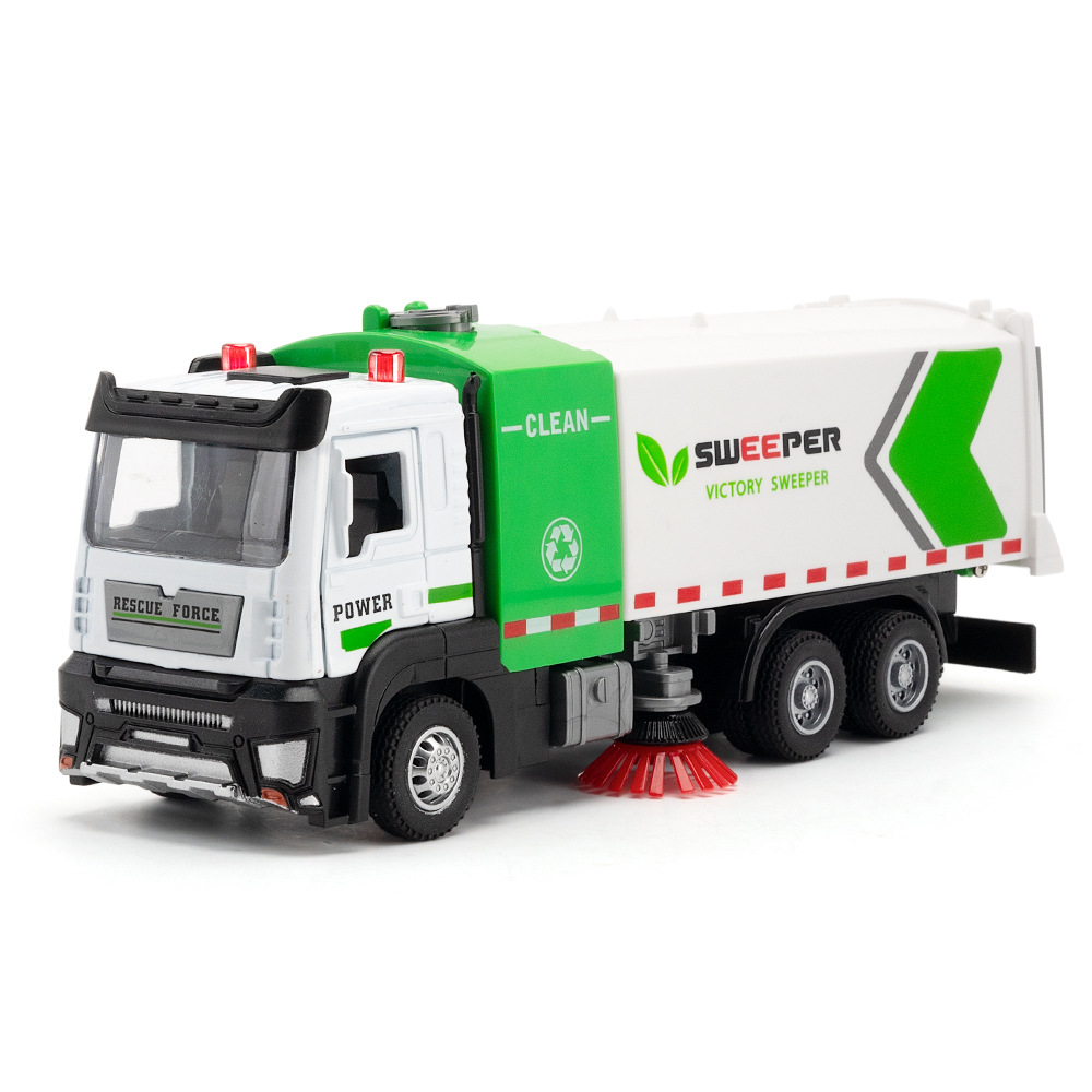 (Boxed) 1:32 Scale Alloy City Sanitation Sweeping Truck Model Ornament Children's Toy Wholesale and Distribution
