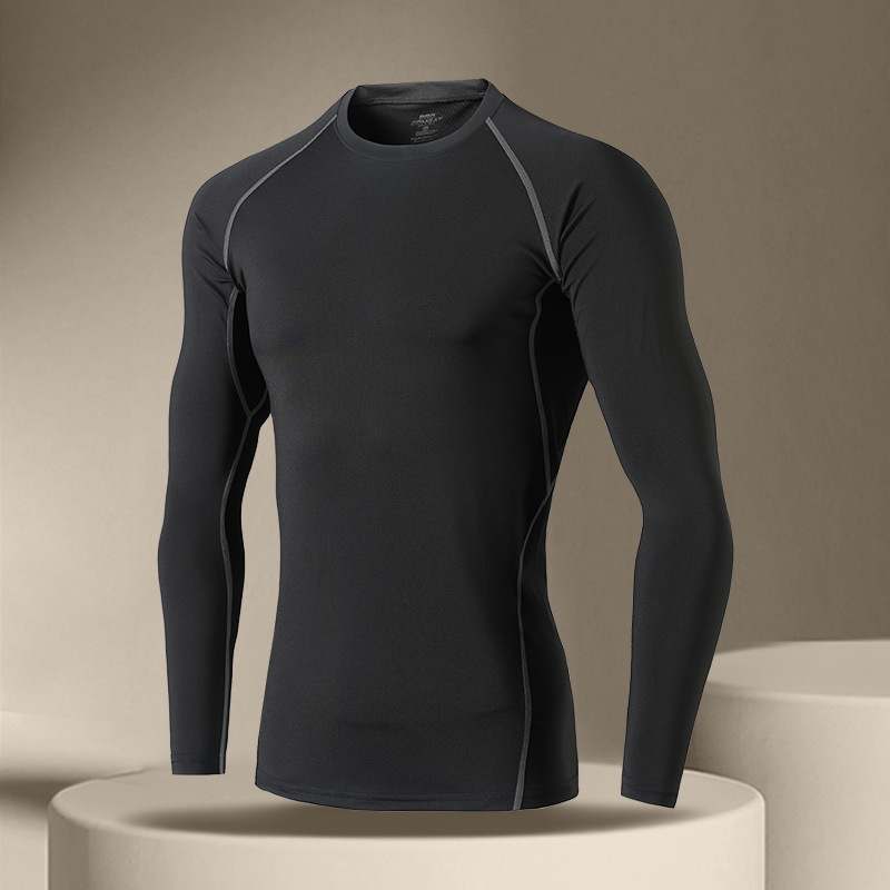 「速乾レオタードセット男性冬ランニングフィットネス訓練服秋冬スポーツ保温下着高弾打底|undefined