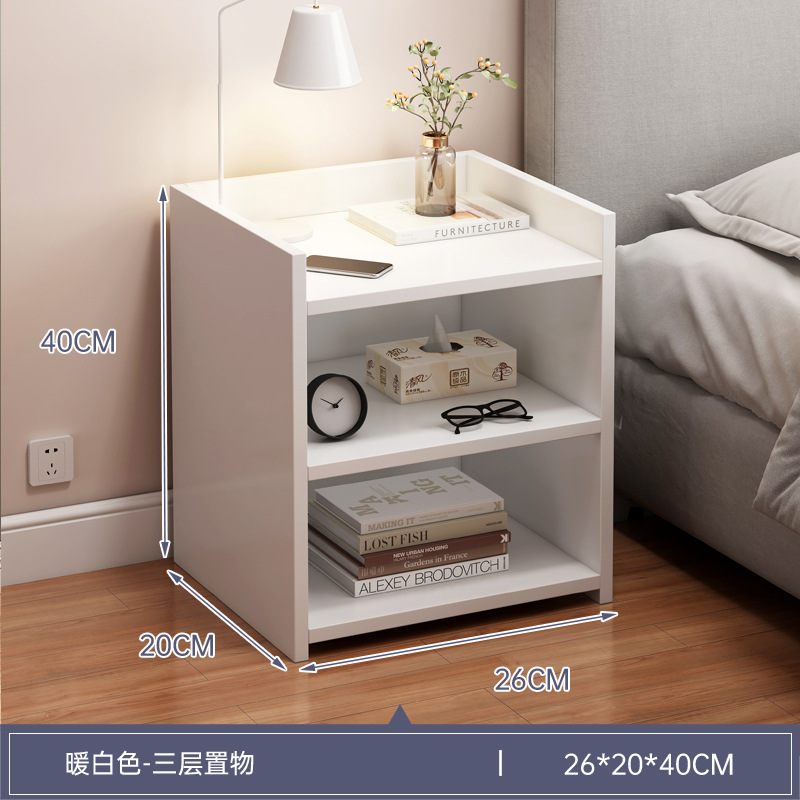 Mesa de cabezal de cama pequeña y simple estante moderno estante de almacenamiento estante