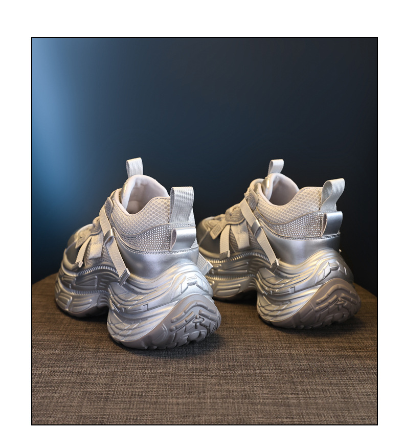 Giày sneaker nữ đế dày rhinestone lưới thoáng khí — Màu be chi tiết 23