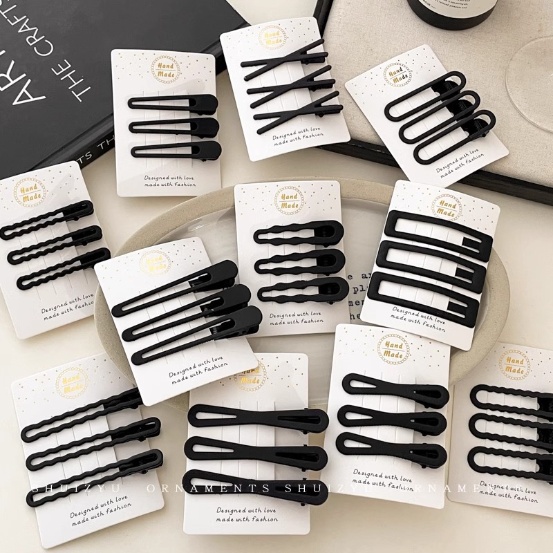 Pinza de pelo grande negro accesorios para el cabello horquilla de gama alta simple de las mujeres frente lado del cabello roto flequillo clip horquilla tocado