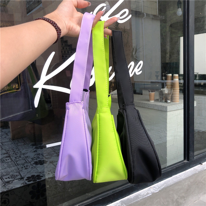 Women's Small All Seasons Nylon Solid Color Fashion Dumpling Shape Zipper Underarm Bag display picture 2