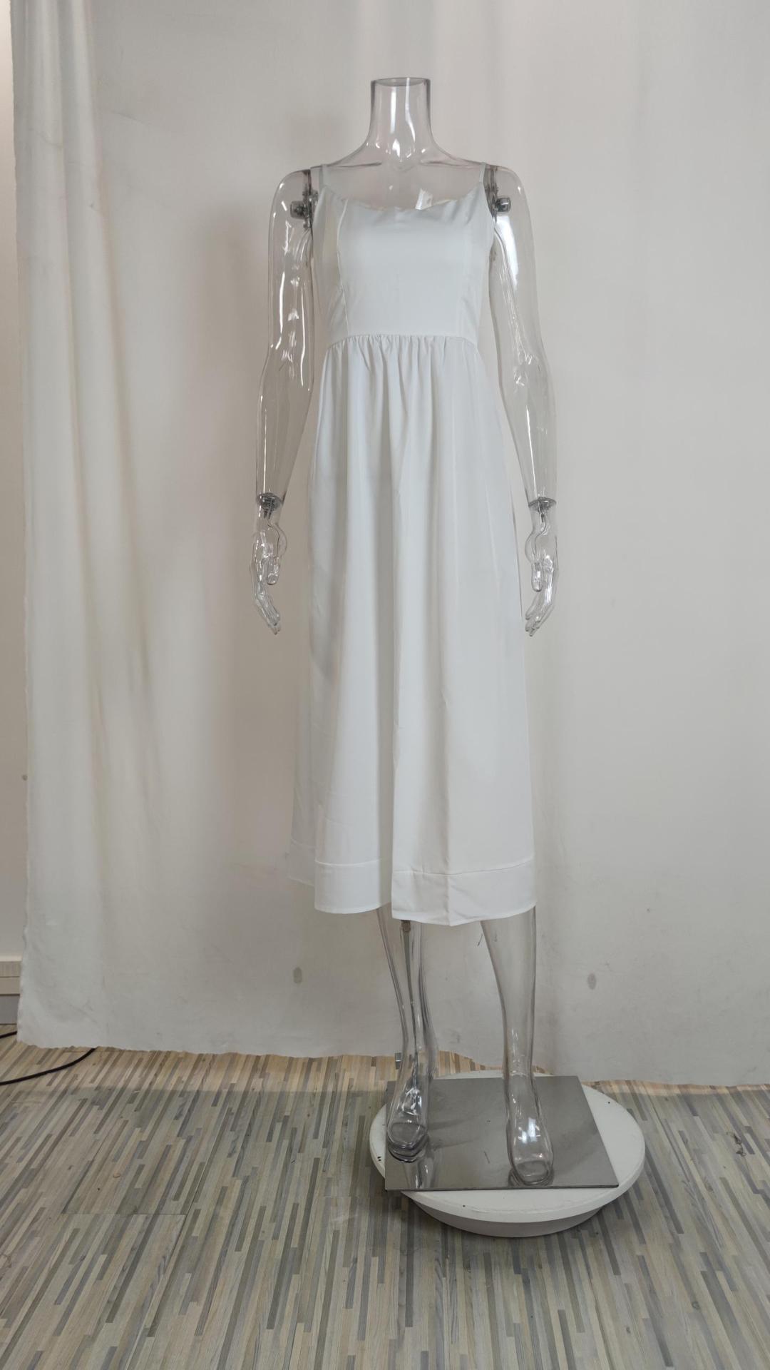 350g Weight Midi Dress Dress Length Type Sleeveless Sleeve Length Strap Dress Dresses Type Polyester Fabric Type High Waist Waist Line Holiday, Daily Occasion Strap Neckline Regular Fit Fit Type Solid Color Pattern Summer Season Women's Gender Pleated Design Sexy Style Wholesale Women's Sexy Pleated Solid Color Holiday Daily Strap Sleeveless Strap Dress 10
