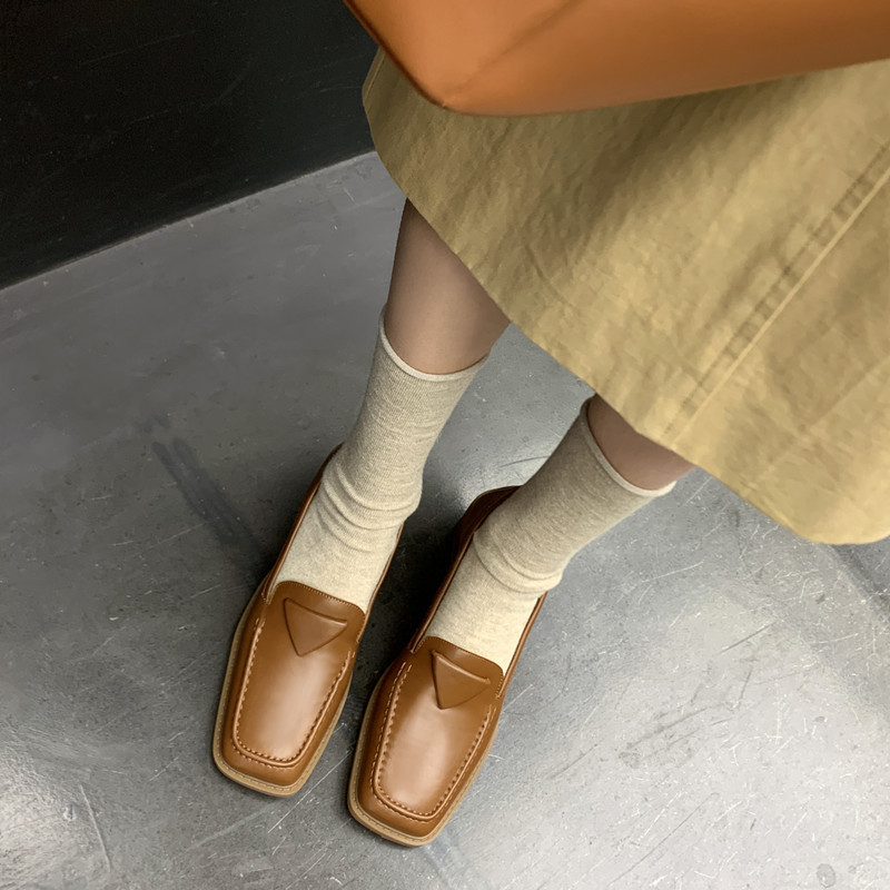 CHIKO Jula Square Toe Block Heels Loafers Shoes