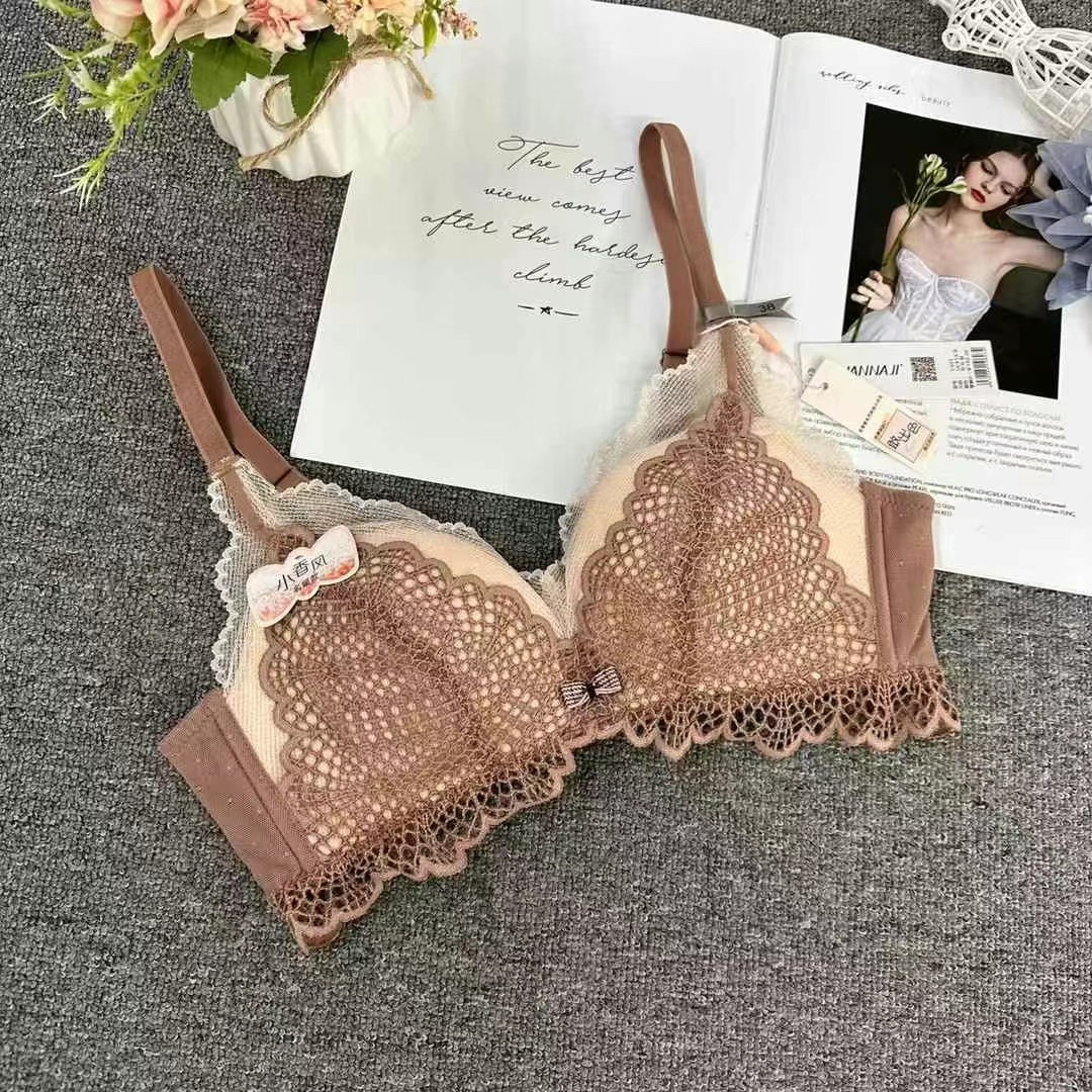 603 # sujetador de encaje sin anillo de acero, colección de leche auxiliar, tipo de ajuste de moda, forma de taza de niña al por mayor