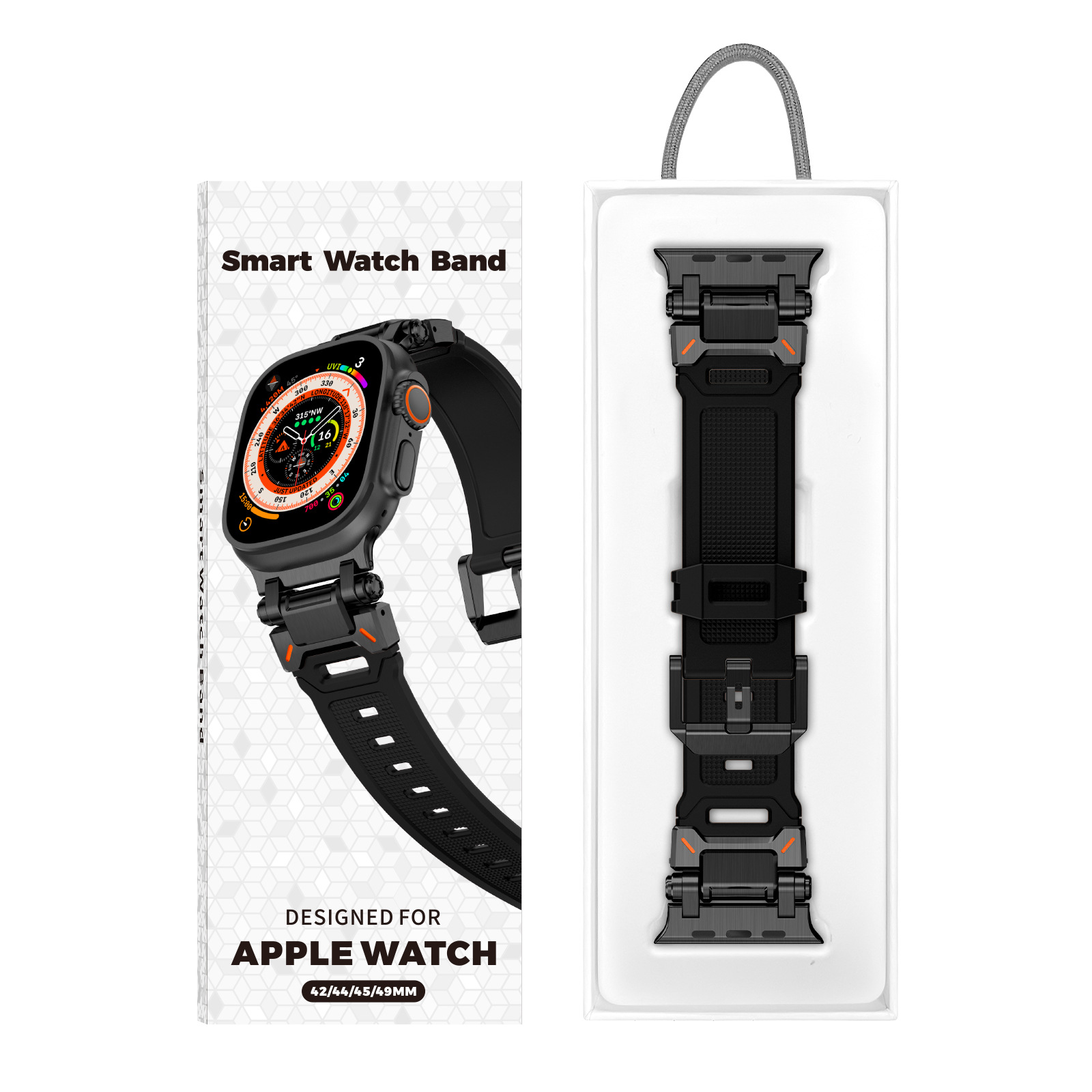 Aplicable a Apple Watch 123456789 Generación de Apple I reloj Explorer conector metálico TPU Correa