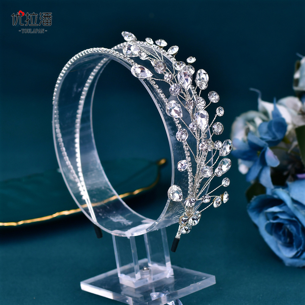 Youlapan HP584 hecho a mano con diamantes completos diadema de cabello novia tiara con maquillaje accesorios de vestido accesorios de cabello transfronterizos