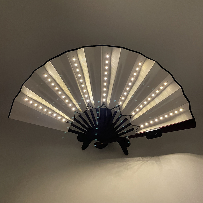 8-pulgadas luminoso ventilador luminoso colorido LED luminoso plegable ventilador bar discoteca fiesta escenario atmósfera props