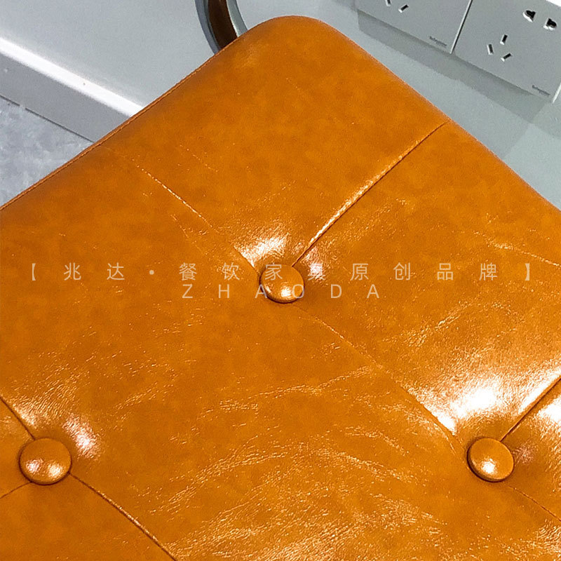 极简现代藤编椅美式设计师橙色软包椅子网红商用餐桌椅家用收纳椅|undefined