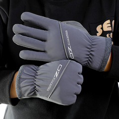 Winter warm gloves men's thickened velvet outdoor cycling gloves mountaineering fishing full-finger AB version ski gloves