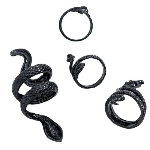 Black Snake Ring Set Series Western Dark Style Western Men's Design Sense Coiling Snake Ring