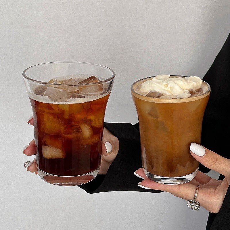 Trendy Instagram-Style Australian White Coffee Cup, Italian Latte Art Cup, Simple Retro Dirty Ice Americano Glass Cup Trendy Instagram-Style Australian White Coffee Cup, Italian Latte Art Cup, Simple Retro Dirty Ice Americano Glass Cup