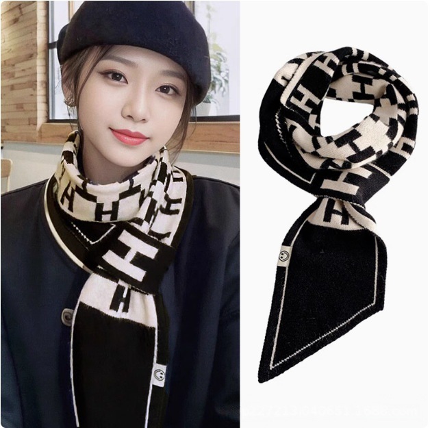 围巾女冬季高级感护颈小围巾高级感韩版百搭加厚保暖时尚护颈围脖