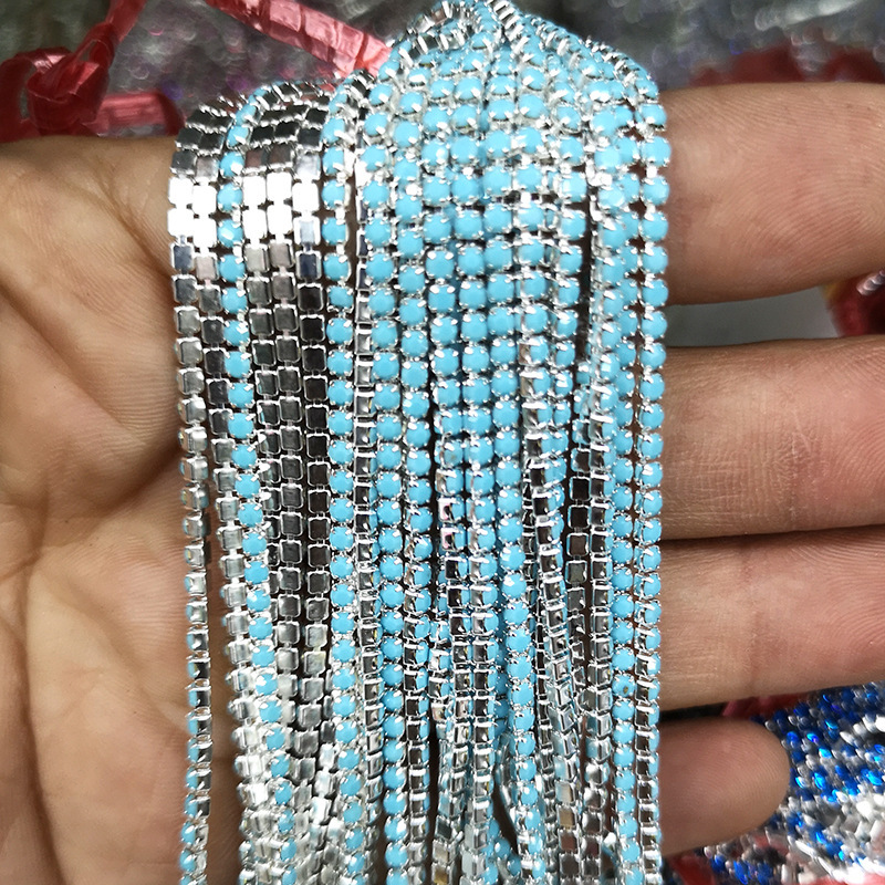 Silver base green blue