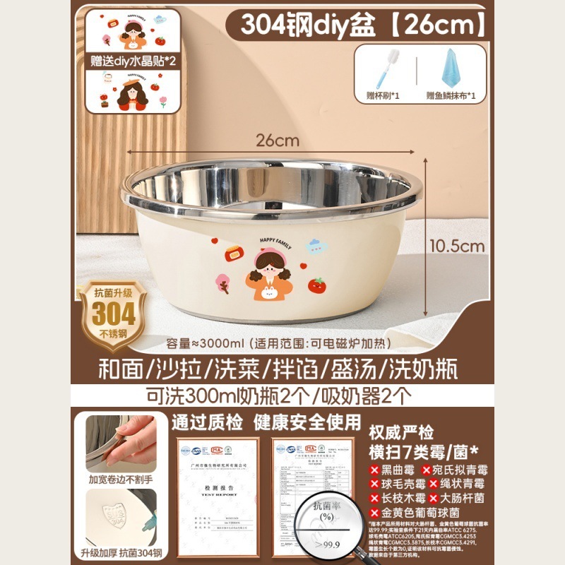 ベビー洗面器、哺乳瓶専用洗面器、消毒用304ステンレス製お尻洗い洗面器、お尻洗い洗面器|undefined