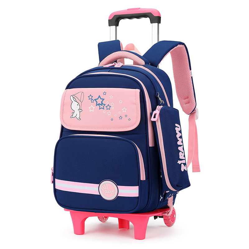 Natural Fish nuevo grado 2 a 6 escalera escalada carro mochila Junior High School niños gran capacidad desmontable entrega de una sola pieza