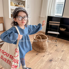 2024 spring new children's clothing children's spring Korean denim shirt boys and girls shirt tops 123507
