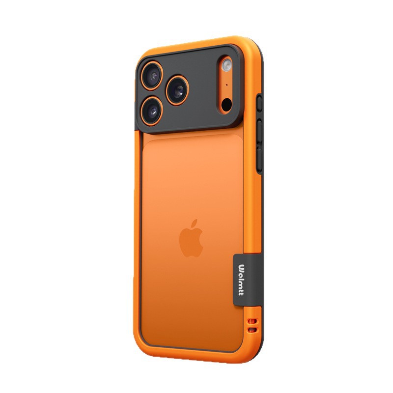 Laca metálica alta sensación naranja para iPhone17PRO teléfono móvil de aluminio Apple 16 marco de color de contraste cubierta suave