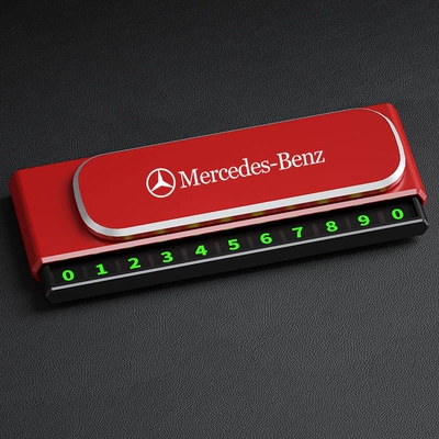 Nömrəli dayanma kartı, temporary parking sign, number - can-be-hidden-mercedes-red