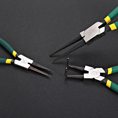 Manufacturer dipped plastic non-slip handle circlip pliers multi-functional internal and external straight and internal curved circlip pliers pliers tool