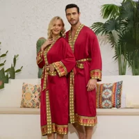 Трансграничный новый стиль барокко пара халат с длинными рукавами халат роскошный атласный халат WP3403