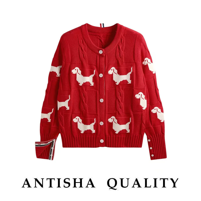 Red cardigan