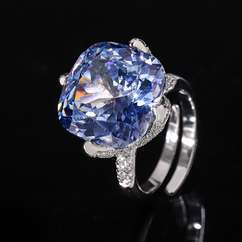 2024 nueva joyería Zhuang Shengsheng fondo de cobre chapado en oro simulación nido de pájaro corte anillo de moda mujer al por mayor 16*16