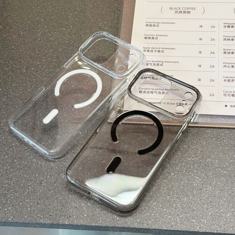适用iPhone17AIR手机壳简约苹果16promax透明磁吸壳15防摔保护套|undefined