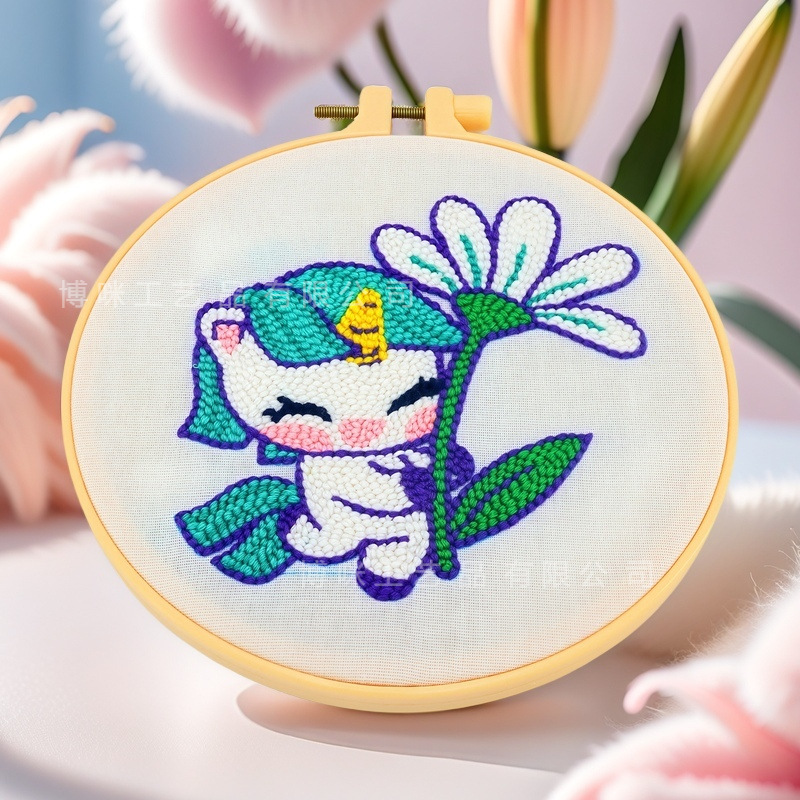 Nuevo paquete de material DIY completo de flores hechas a mano serie de bordado de animales