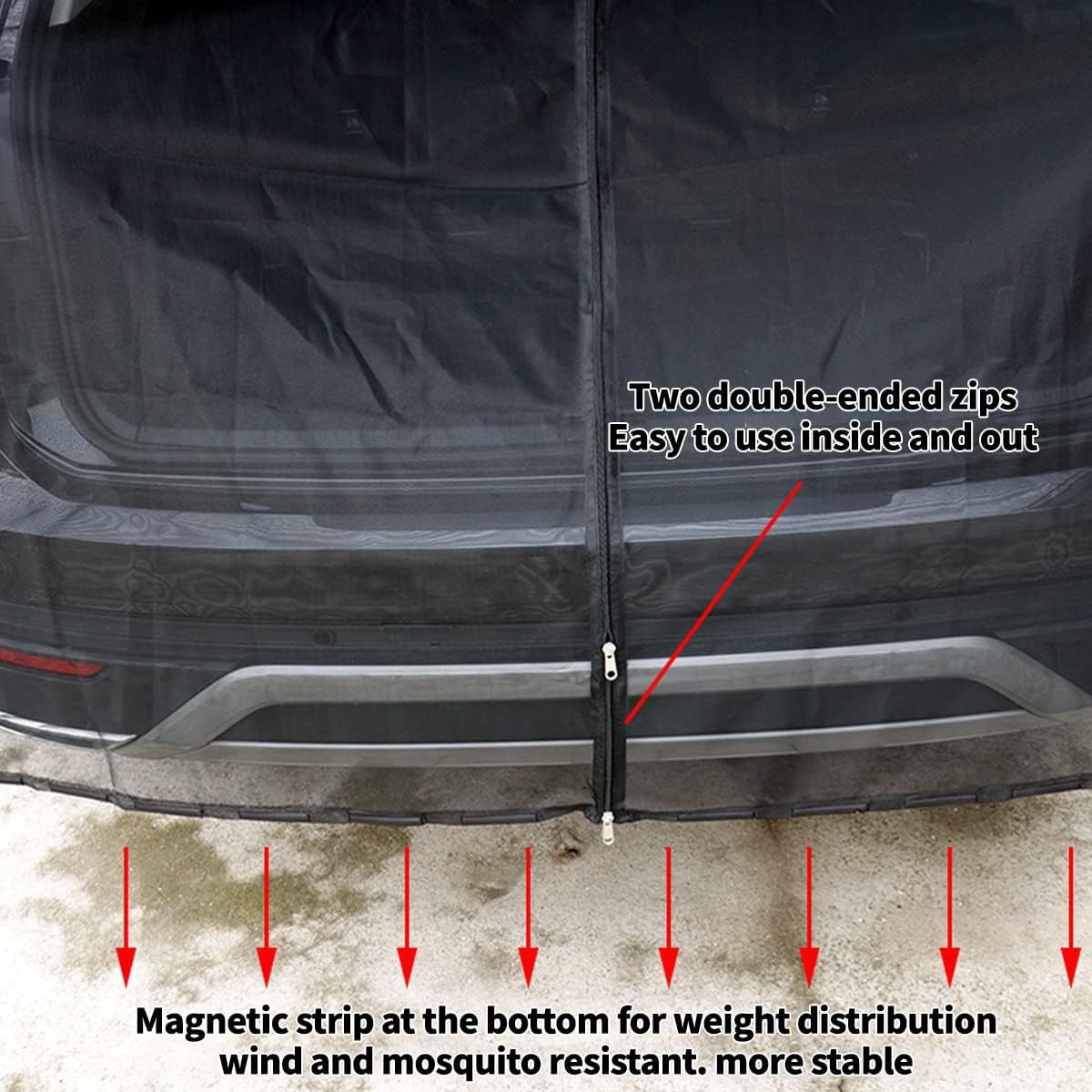 Car Trunk Mosquito Net, Magnetic Sunshade, Off-Road Business Vehicle Privacy Mosquito Net, Tailgate Insect-Proof Net Wholesale