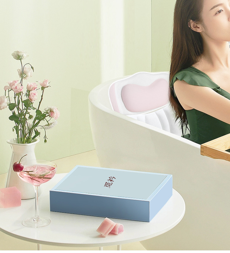 Bathtub pillow, backrest pad, bath companion, headrest, waterproof and anti-slip seat pad, waist support, shoulder and back support, bathroom neck guard Application Scenario