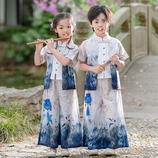 Hanfu Boys' New Chinese Style Suit Girls' Tang Suit Children's Children's Day Performance Costume National Style Baby Summer Thin Dress