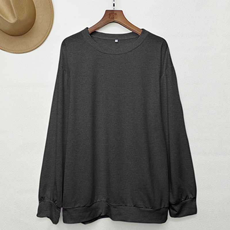 Felpa con cappuccio taglie forti autunno e inverno, da donna, girocollo, ampia, a maniche lunghe, stampa di Halloween_voghion.com