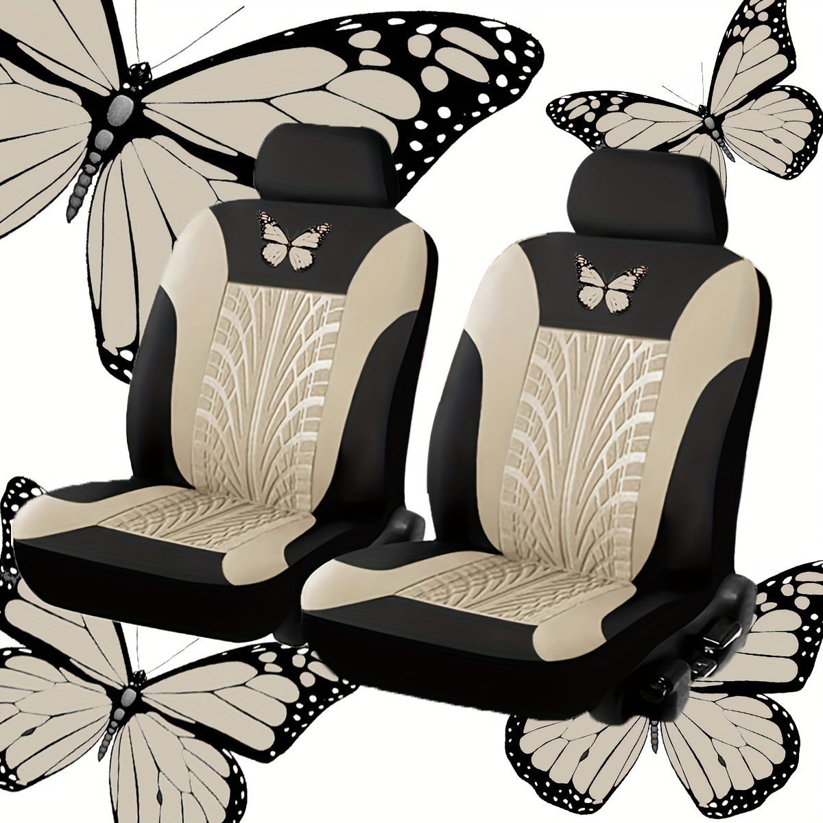 Car Seat Cover Set, Universal Butterfly Pattern Embroidered Car Seat Cover from the Source Manufacturer