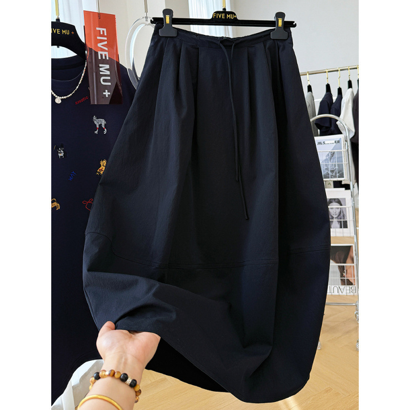 The Design Is Unique and Chic, Super Nice-Looking, High-Waisted Flower Bud Lantern Skirt for Women, Summer Knee-Length Skirt, Half-Length Skirt, Slimming The Design Is Unique and Chic, Super Nice-Looking, High-Waisted Flower Bud Lantern Skirt for Women, Summer Knee-Length Skirt, Half-Length Skirt, Slimming
