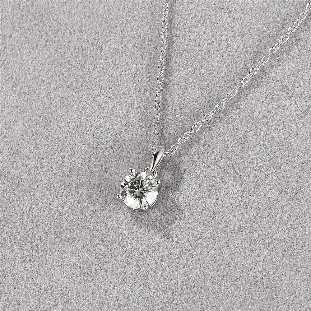 Pendant Necklace Classification 1 Piece Quantity Daily, Date, Festival Occasion 925 Sterling Silver Moissanite GRA Plating Inlay Geometric Pendant Necklace