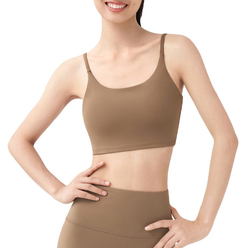 Women's New Leica Sports Bra Fitness Nudity Beautiful Back Yoga Clothes Removable Bra Shockproof Running Little Straps