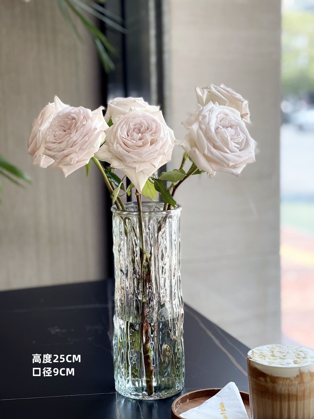 Jarrón de vidrio recto de bambú rico contenedor hidropónico micro paisaje decoración ins estilo creativo simple florero alto sentido