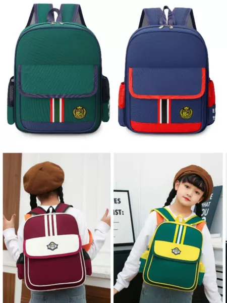 School backpacks, kindergarten bags, British-style children's backpacks, can be printed with a logo, double-shoulder backpacks can be printed in single color or multiple colors