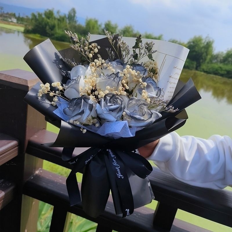 블랙나이트 - 크리에이티브 부케 + 선물가방 + 가벼운 끈 + [핫스타일 추천]